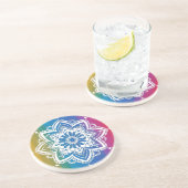 Rainbow Mehndi Pattern Sandstone Onderzetter (Zijkant)