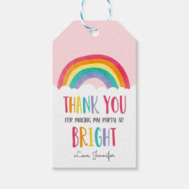 Rainbow Meisje Verjaardag Baby shower Dank u Label Cadeaulabel
