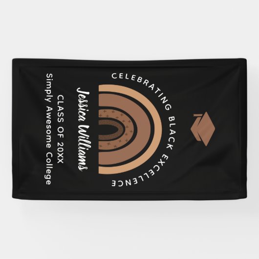 Rainbow Melanin Black Excellence Class Year Afstud Spandoek (Horizontaal)