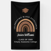 Rainbow Melanin Black Excellence Class Year Afstud Spandoek (Verticaal)