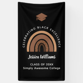 Rainbow Melanin Black Excellence Class Year Afstud Spandoek
