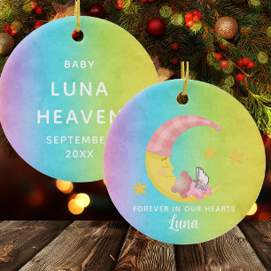 Rainbow Memorial Girl Baby verliest kerstmis Keramisch Ornament
