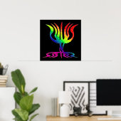 Rainbow Menorah Poster (Thuiskantoor)