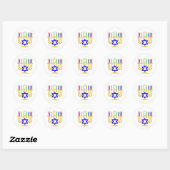 Rainbow Menorah Ronde Sticker (Vel)