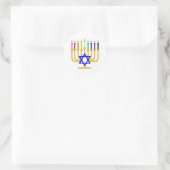 Rainbow Menorah Ronde Sticker (Tas)