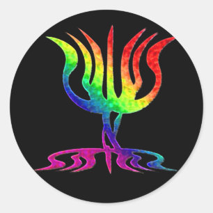 Rainbow Menorah-Stickers Ronde Sticker