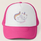 Rainbow Meowgical Caticorn Trucker Hat Trucker Pet (Voorkant)