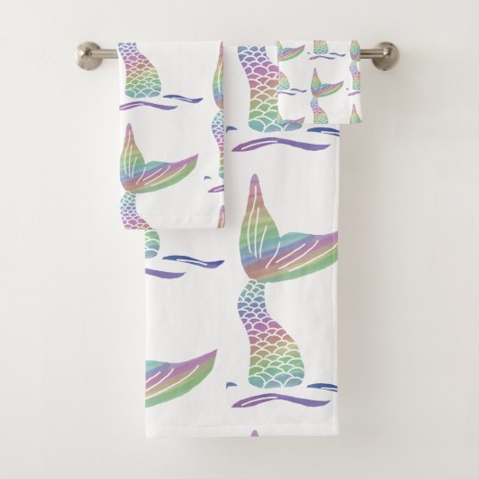 Rainbow Mermaid Bad Handdoek (Insitu)