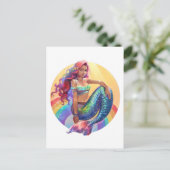 Rainbow Mermaid Briefkaart (Staand voorkant)