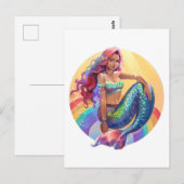 Rainbow Mermaid Briefkaart (Voorkant / Achterkant)