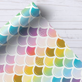 Rainbow Mermaid Fish Scales Cute Nautical Pattern Cadeaupapier