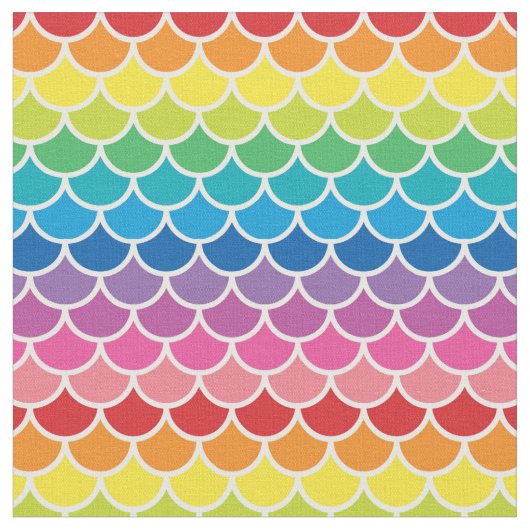 Rainbow Mermaid Fish Scales Fabric Stof (Close Up)