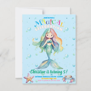 Rainbow Mermaid Flat Kaart