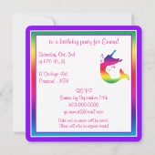 Rainbow Mermaid in Silhouette Happy Birthday Kaart (Achterkant)