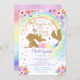 Rainbow Mermaid Invitation Kaart