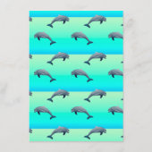 Rainbow Mermaid met Dolphin Summer Birthday Informatiekaartje (Achterkant)