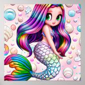 Rainbow Mermaid Poster (Voorkant)