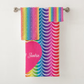 Rainbow Mermaid Pride Heart Bad Handdoek (Insitu)