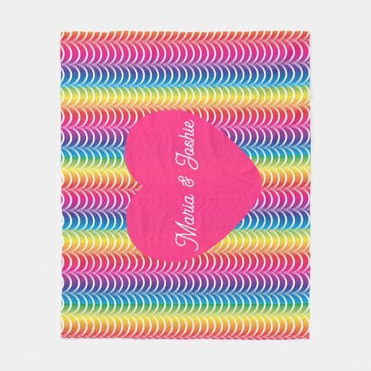 Rainbow Mermaid Pride Heart Fleece Deken (Voorkant)