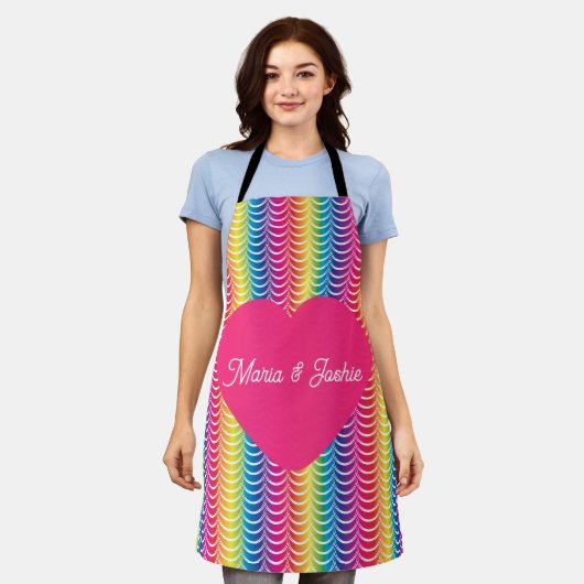 Rainbow Mermaid Pride Heart Schort (Gedragen)