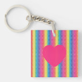 Rainbow Mermaid Pride Heart Sleutelhanger (voorkant)