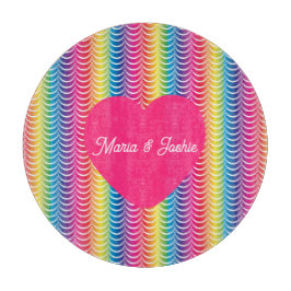 Rainbow Mermaid Pride Heart Snijplank