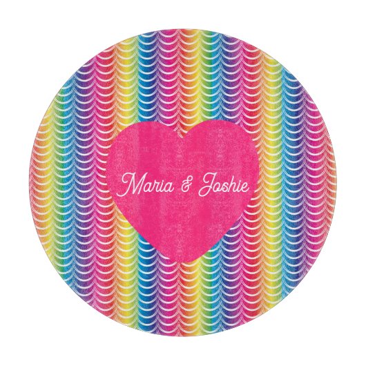 Rainbow Mermaid Pride Heart Snijplank (Voorkant)