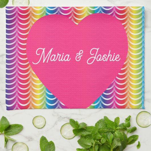 Rainbow Mermaid Pride Heart Theedoek (Gevouwen)