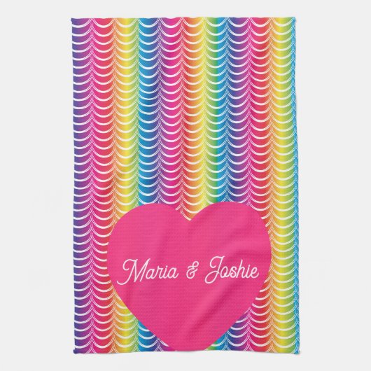 Rainbow Mermaid Pride Heart Theedoek (Verticaal)