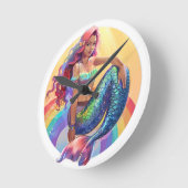 Rainbow Mermaid Ronde Klok (Hoek)