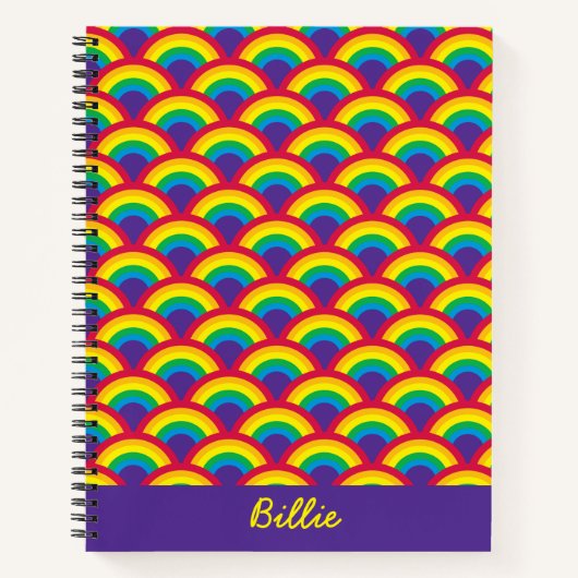 Rainbow Mermaid Scale, aangepaste naam Notitieboek (Voorkant)