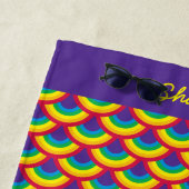 Rainbow Mermaid Scale, aangepaste naam Strandlaken (In situ)