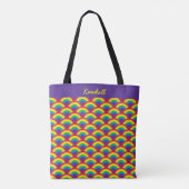 Rainbow Mermaid Scale, aangepaste naam Tote Bag (Achterkant)