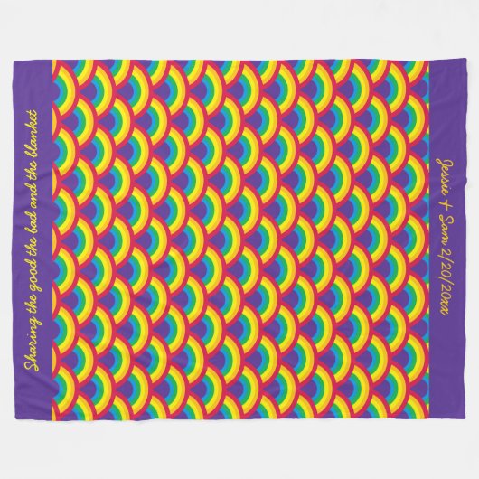 Rainbow Mermaid Scale Fleece Deken (Voorkant (Horizontaal))