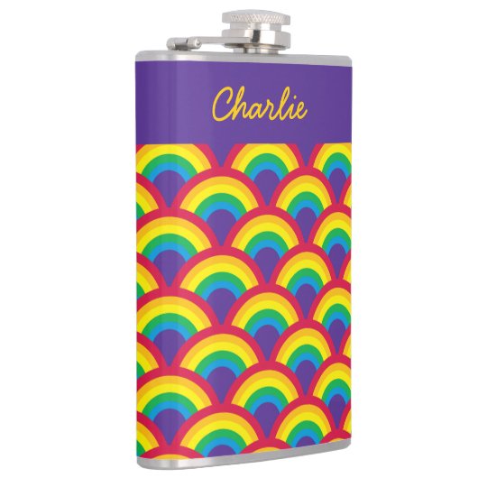 Rainbow Mermaid Scale - Grote aangepaste naam Heupfles (Rechts)