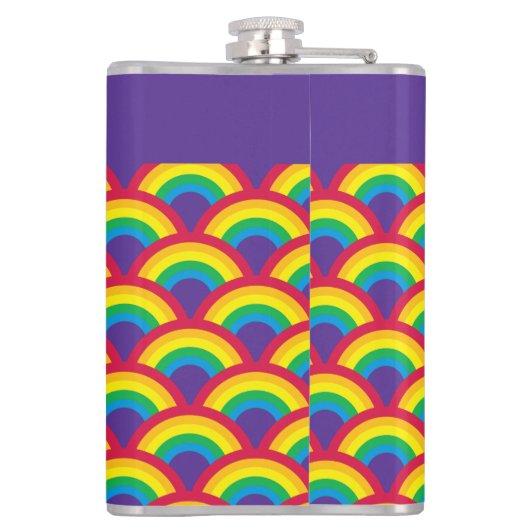 Rainbow Mermaid Scale - Grote aangepaste naam Heupfles (Achterkant)