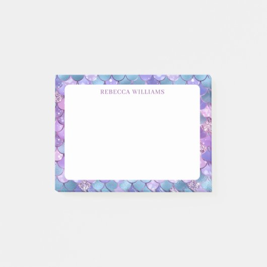 Rainbow Mermaid Scale Pattern Name Sjabloon Post-it® Notes (Voorkant)