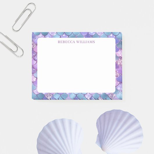 Rainbow Mermaid Scale Pattern Name Sjabloon Post-it® Notes