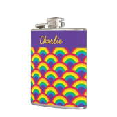 Rainbow Mermaid Scale Small Custom Name Flask Heupfles (Links)