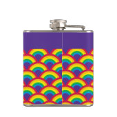 Rainbow Mermaid Scale Small Custom Name Flask Heupfles (Achterkant)