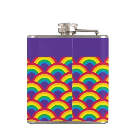 Rainbow Mermaid Scale Small Custom Name Flask Heupfles (Achterkant)