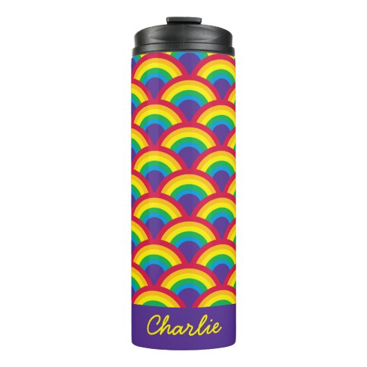 Rainbow Mermaid Scale Thermosbeker (Voorkant)