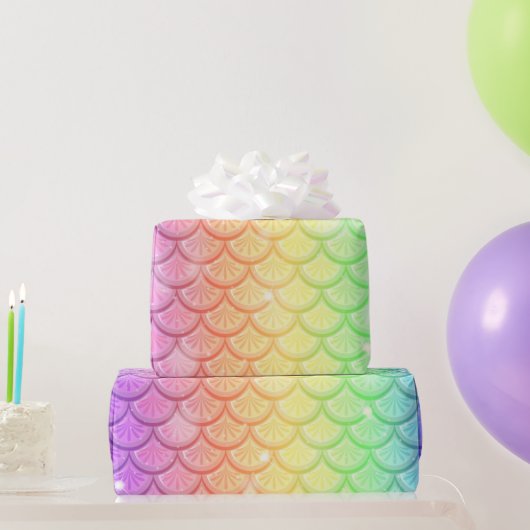 Rainbow Mermaid Scales Cadeaupapier (Feestgeschenken)