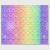 Rainbow Mermaid Scales Cadeaupapier (Vlak)