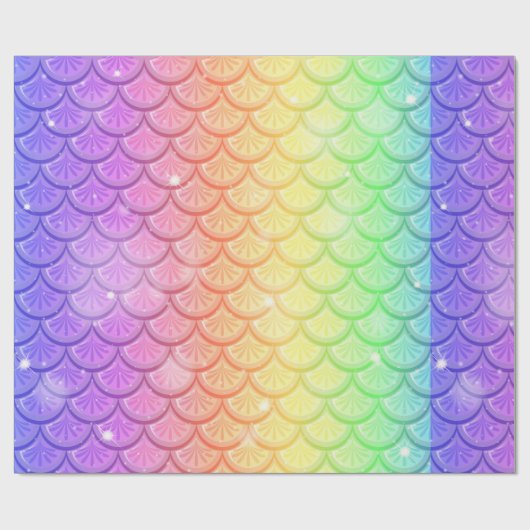 Rainbow Mermaid Scales Cadeaupapier (Vlak)