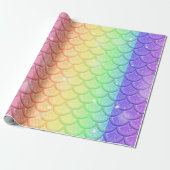 Rainbow Mermaid Scales Cadeaupapier (Uitgerold)