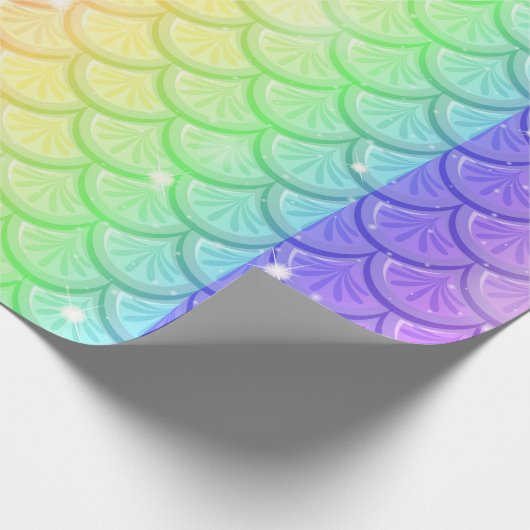 Rainbow Mermaid Scales Cadeaupapier (Hoek)