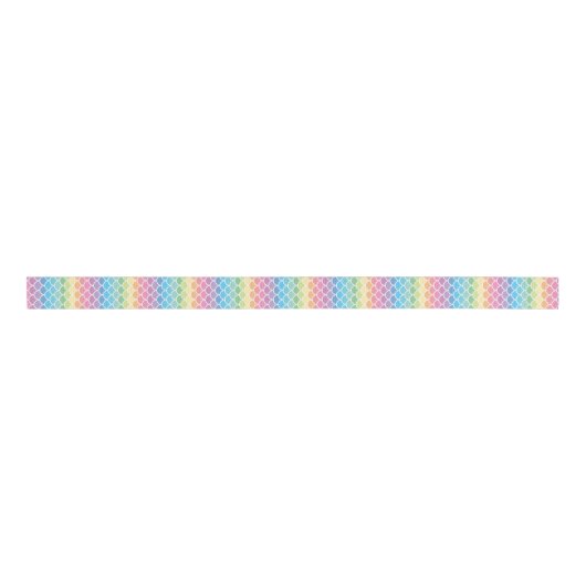 Rainbow Mermaid Scales Ribbon Grosgrain Lint (Voorkant)