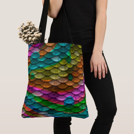Rainbow Mermaid Scales Tote Bag (Dichtbij)