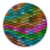 Rainbow Mermaid Skin Keramische Knop (Voorkant)